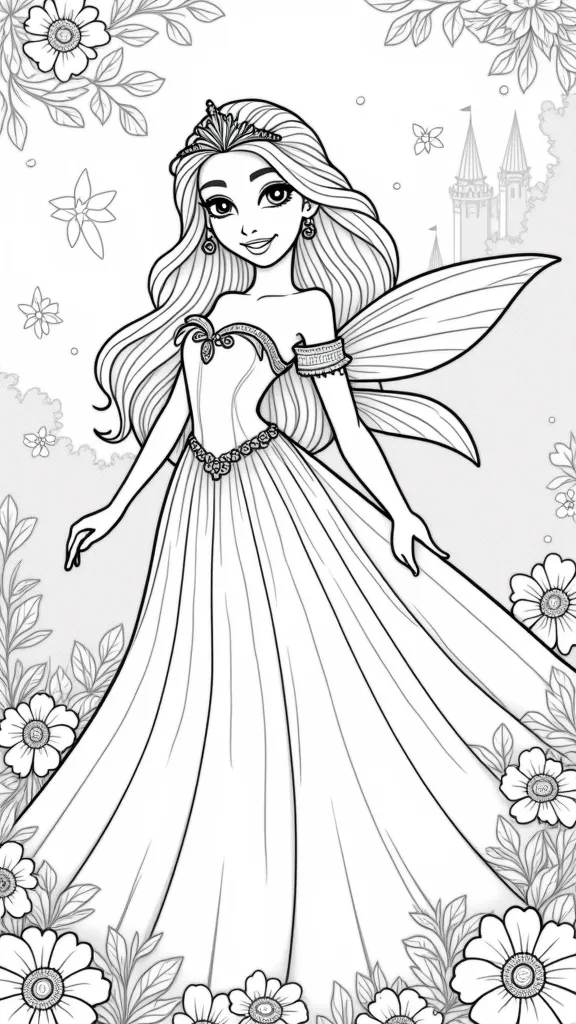 coloriages de fée princesse